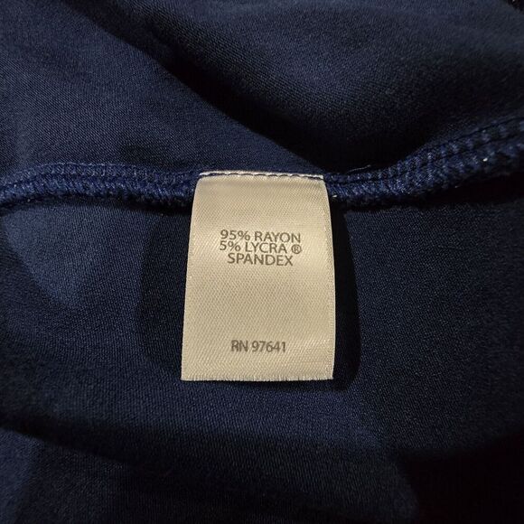 J Jill Wearever Top Womens XL Blue Polka Dot 3/4 Elastic Sleeve Rayon Nautical - Picture 11 of 15